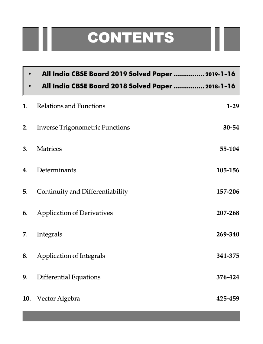 Chapterwise NCERT + Exemplar + Past 12 Years Solutions For CBSE Class 12 Mathematics 6th Edition - Page 4