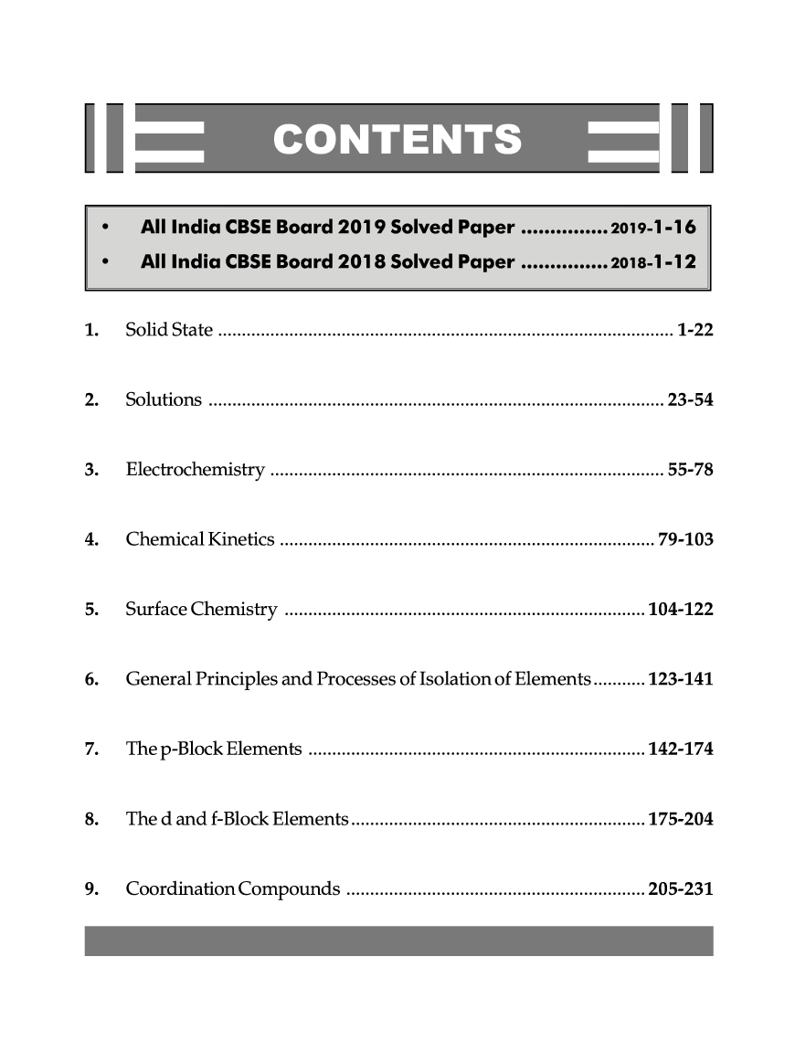 Chapterwise NCERT + Exemplar + Past 12 Years Solutions For CBSE Class 12 Chemistry 6th Edition - Page 4