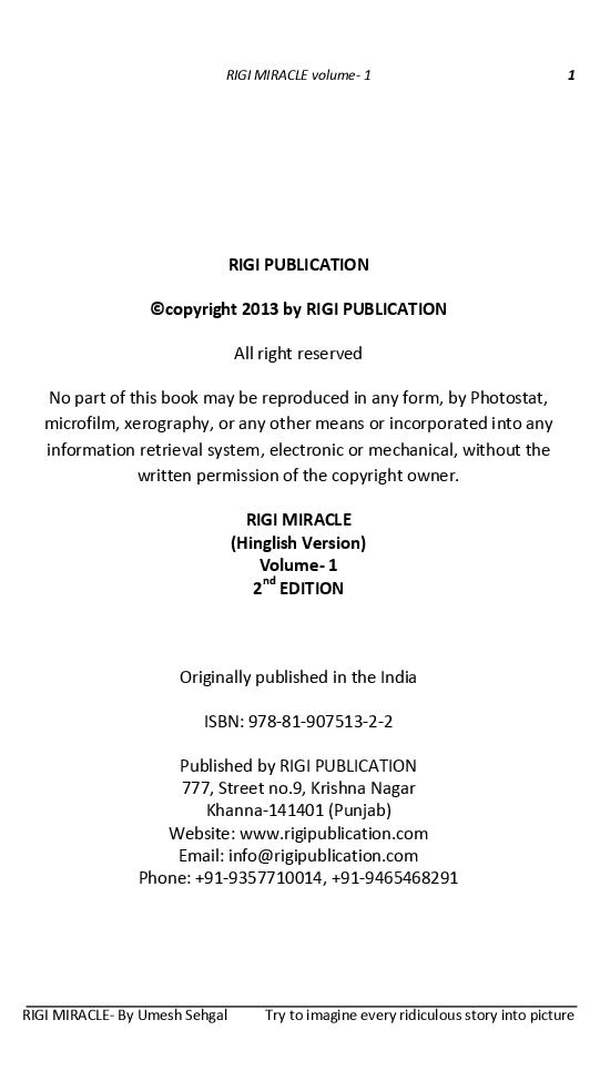 Rigi Miracle Vol - 1 ( Hindi / English) - Page 3