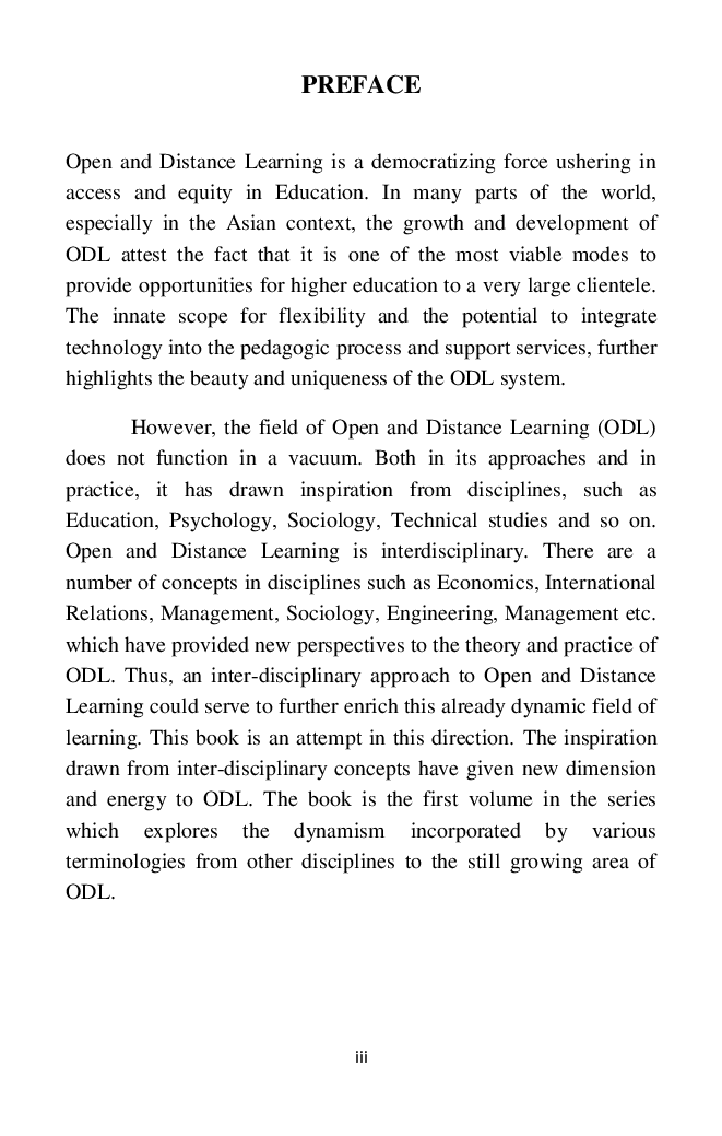 An Interdisciplinary Approach To Open And Distance Learning - Introduction To Terms Of Significance Vol-1 - Page 4