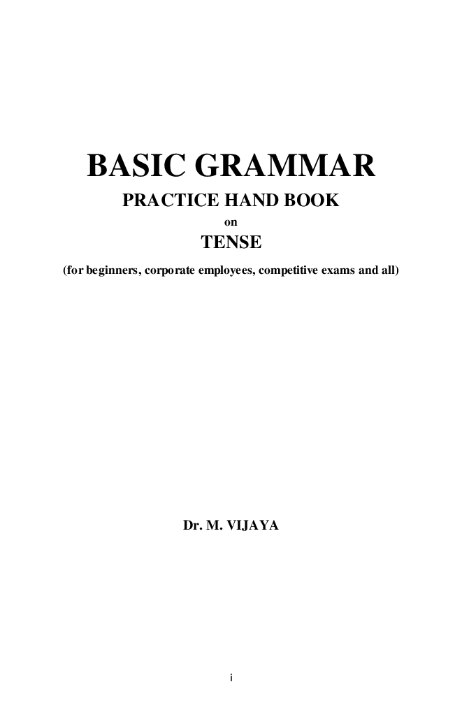 Basic Grammar Practice Handbook On Tense - Page 2