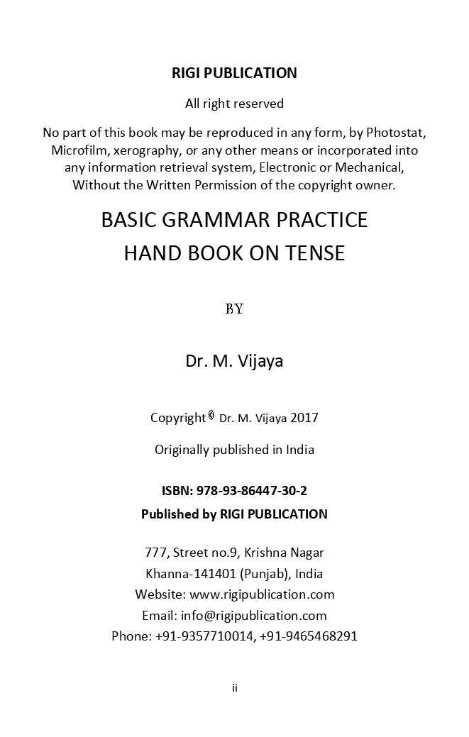 Basic Grammar Practice Handbook On Tense - Page 3