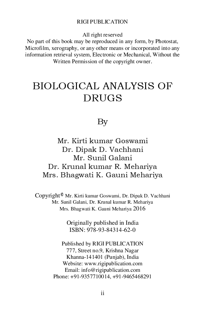 Biological Analysis Of Drugs - Page 3