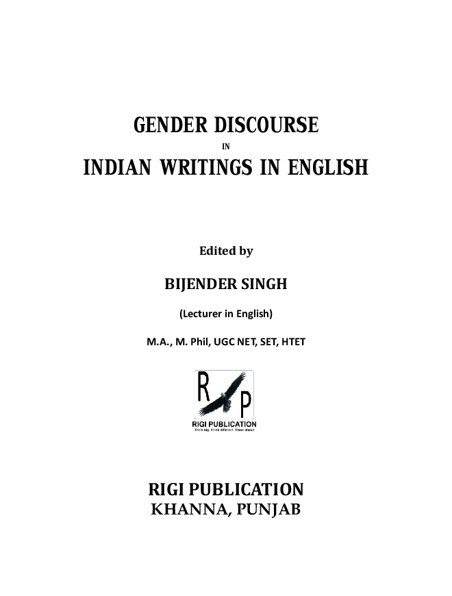 Gender Discourse In Indian Writings In English - Page 4