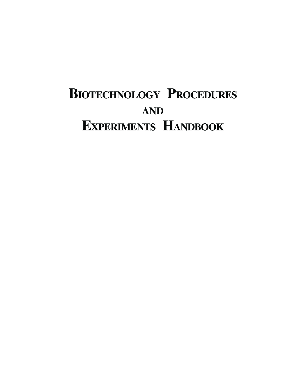 Biotechnology Procedures And Experiments Handbook - Page 3