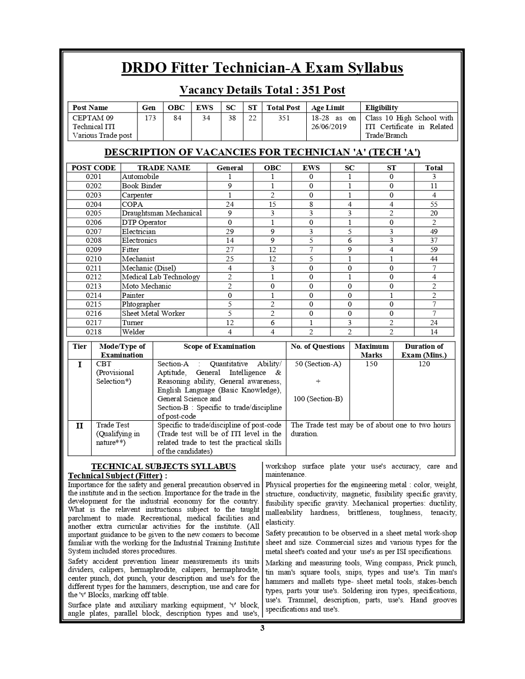 DRDO टेक्नीशियन A Fitter Trade परीक्षा रिफ्रेशर (2019) - Page 4
