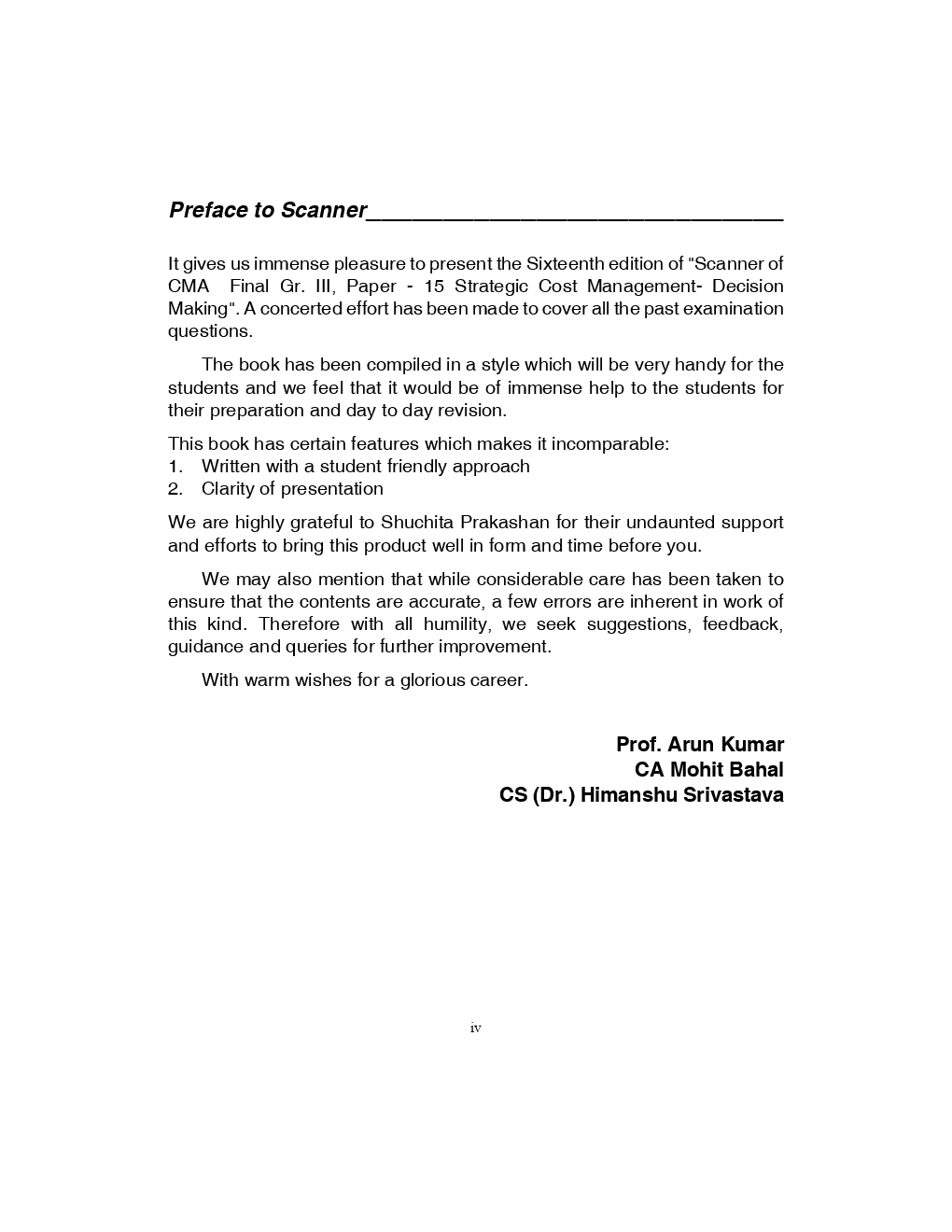 Shuchita Prakashan Scanner CMA Final (2016 Syllabus) Group - III Paper - 15 Strategic Cost Management-Decision Making For Dec 2019 Exam - Page 5