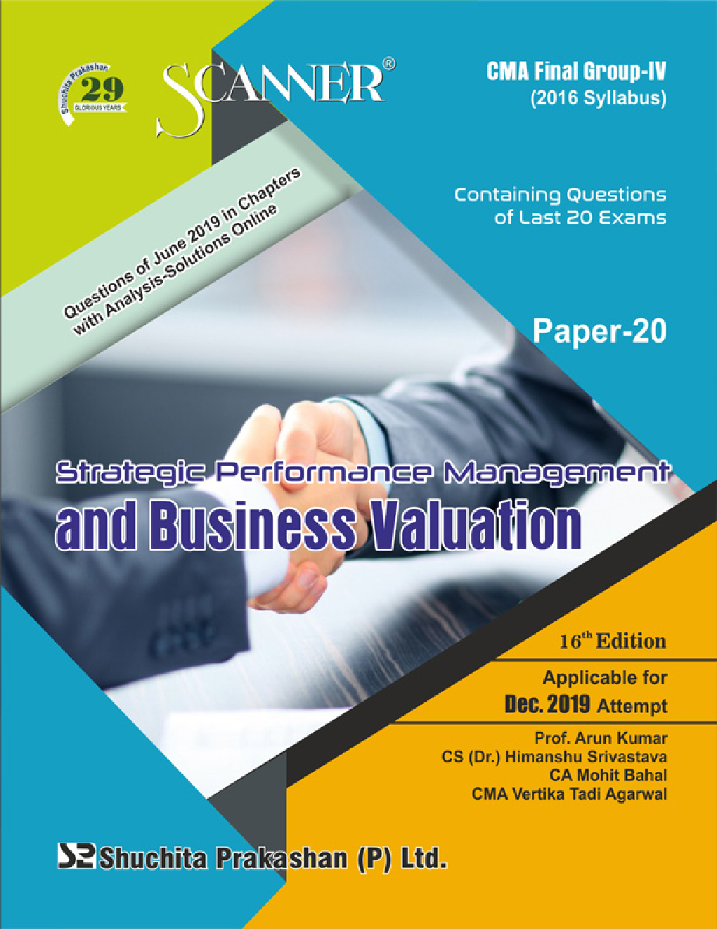 Shuchita Prakashan Scanner CMA Final (2016 Syllabus) Group - IV Paper - 20 Strategic Performance Management And Business Valuation For Dec 2019 Exam - Page 1