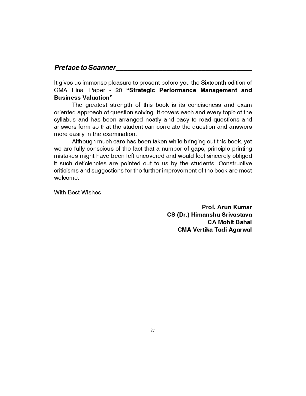 Shuchita Prakashan Scanner CMA Final (2016 Syllabus) Group - IV Paper - 20 Strategic Performance Management And Business Valuation For Dec 2019 Exam - Page 5