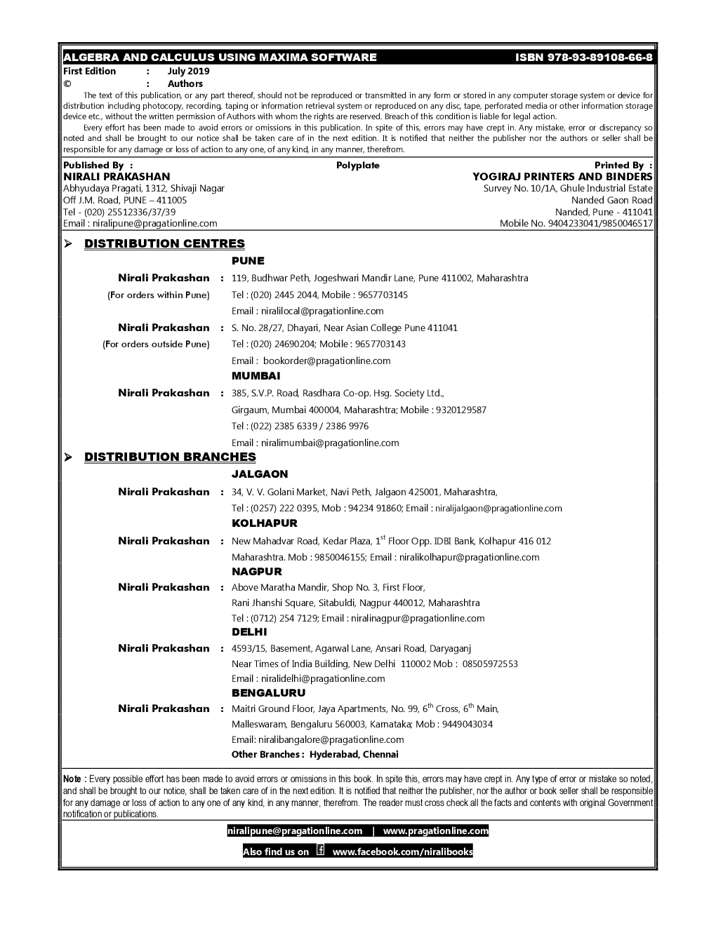 Algebra And Calculus Using Maxima Software - Page 3