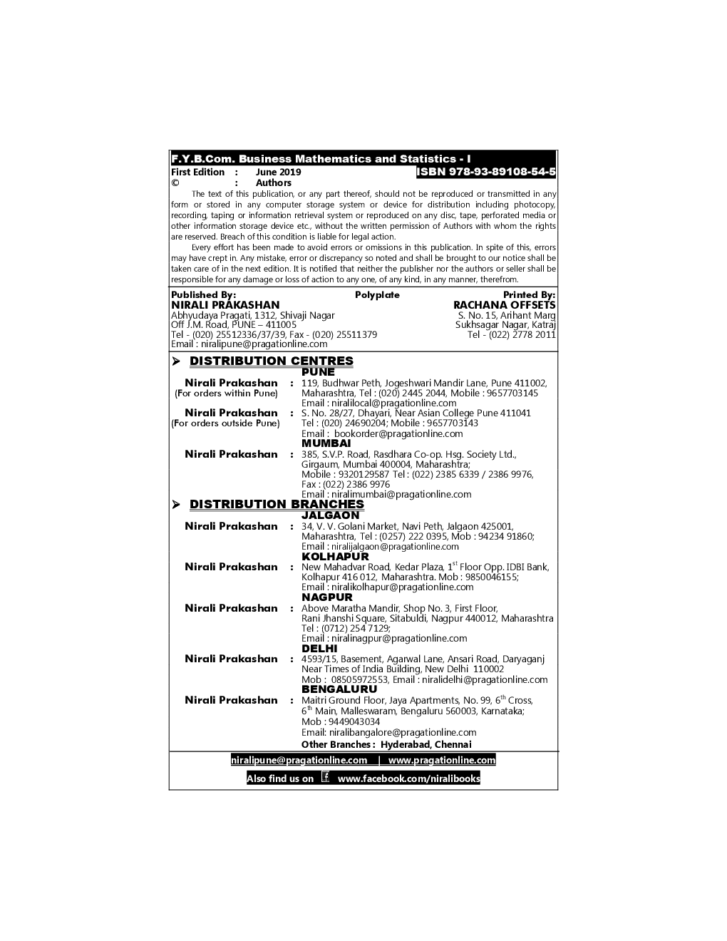 Business Mathematics And Statistics - I - Page 3