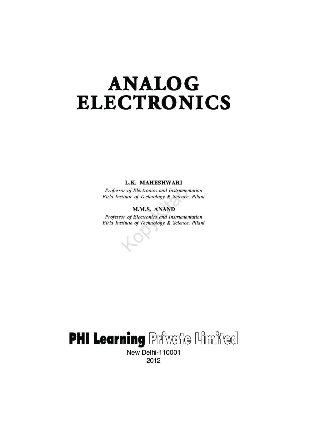 Analog Electronics - Page 2