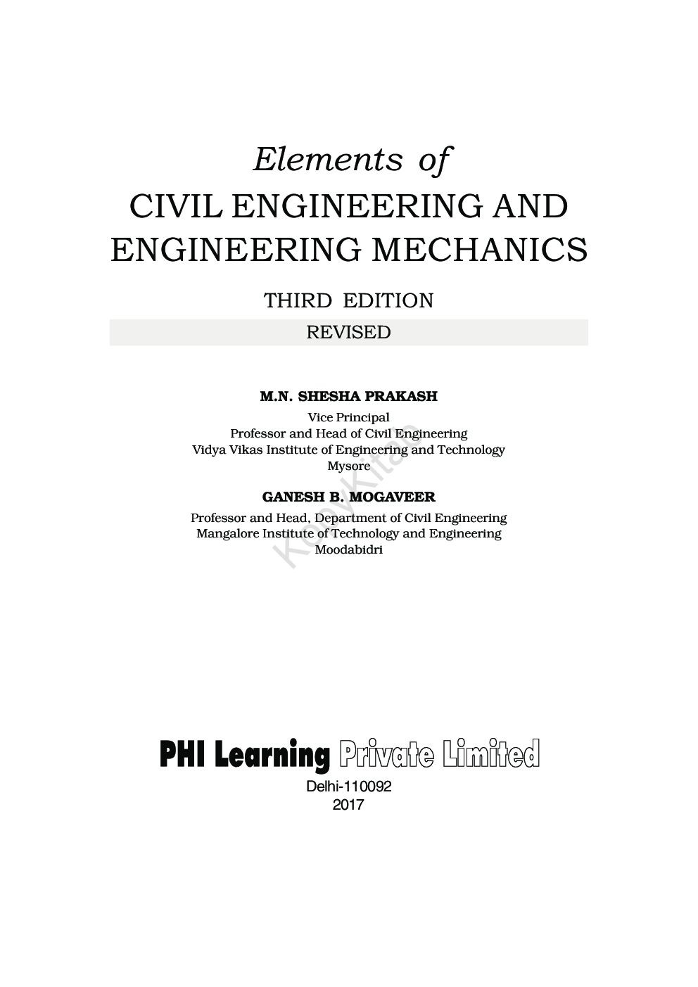 Elements Of Civil Engineering And Engineering Mechanics - Page 2