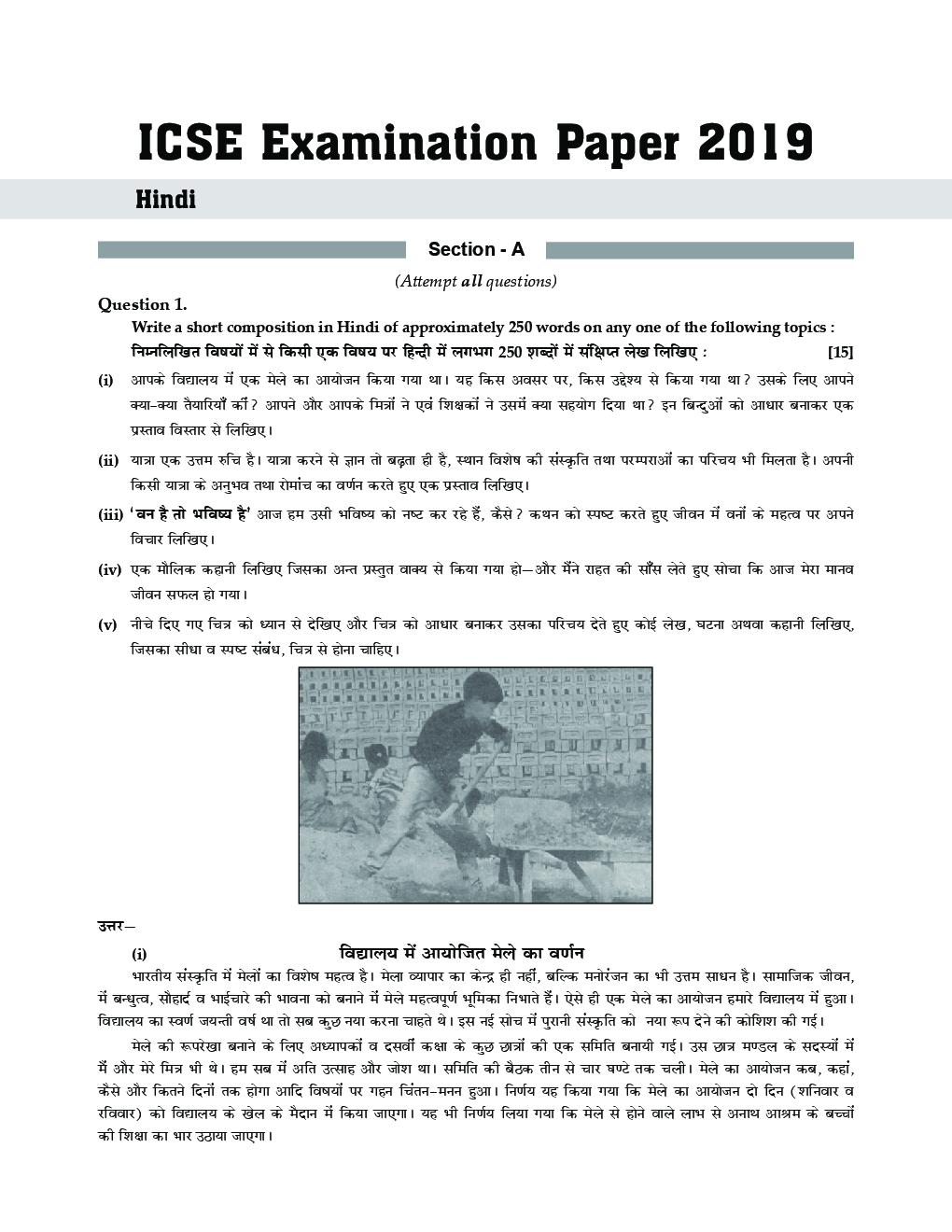 Download Oswal ICSE Class 10 Hindi Model Specimen Papers PDF Online