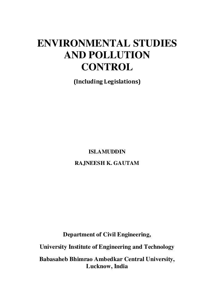 Environmental Studies And Pollution Control - Page 2