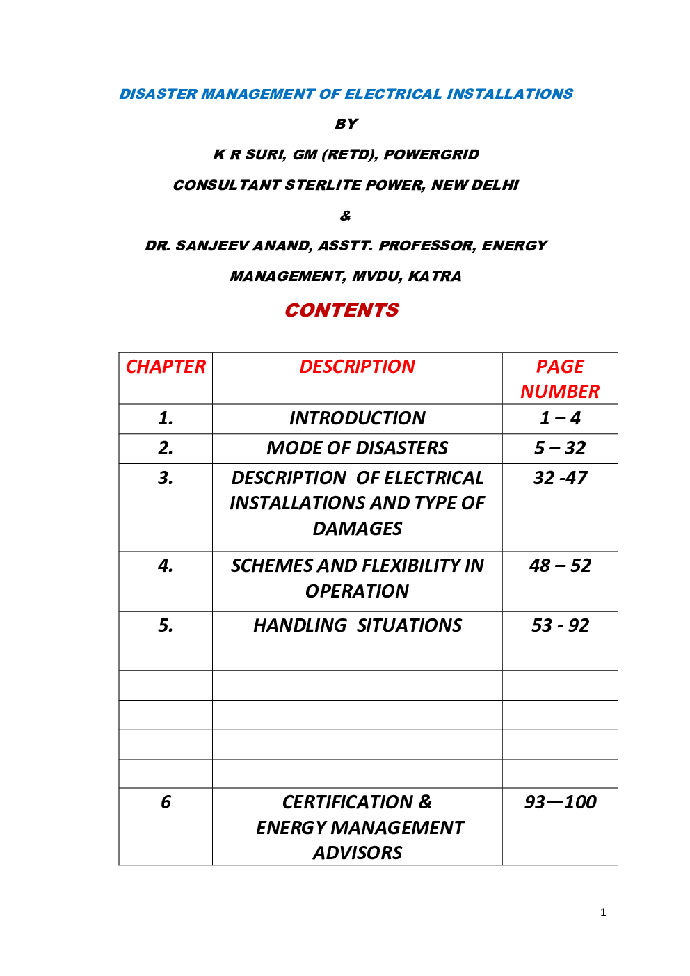 Disaster Management Of Electrical Installations - Page 2