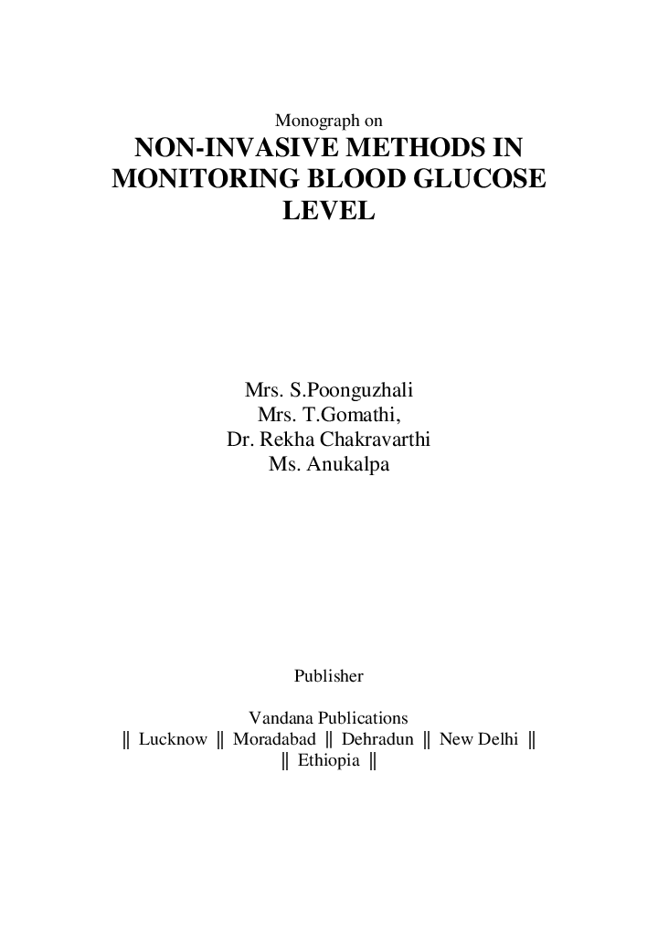 Monograph On Non-invasive Methods In Monitoring Blood Glucose Level - Page 2