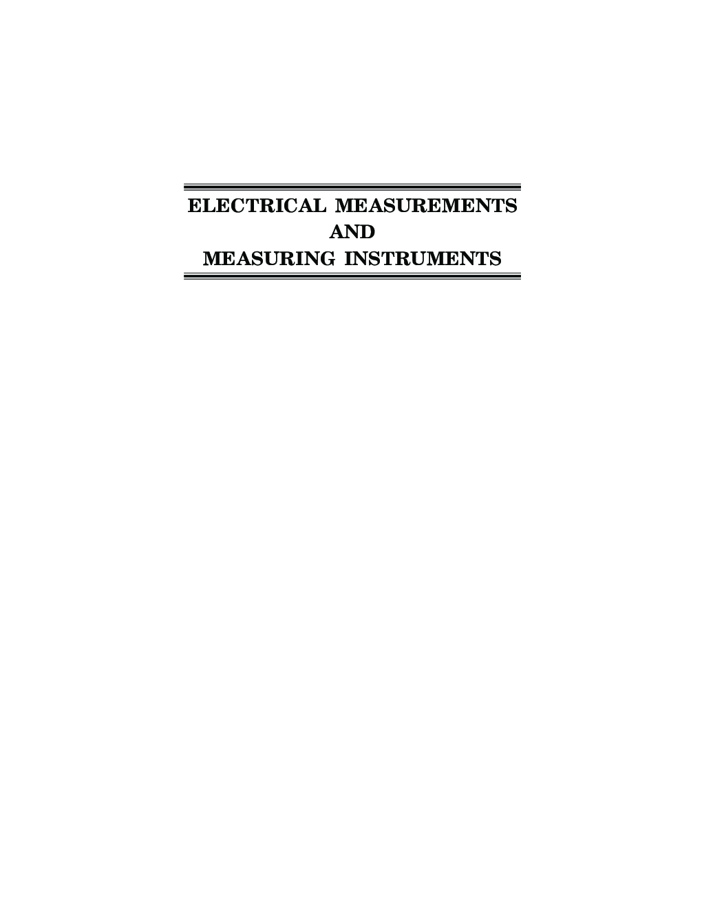 Download Electrical Measurements & Measuring Instruments PDF Online 2021