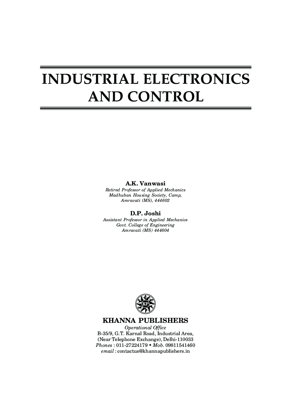 Download Industrial Electronics And Control PDF Online 2020