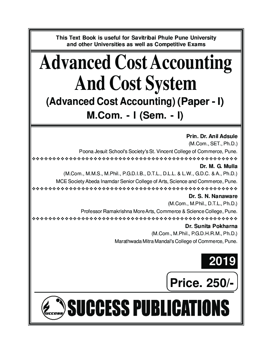 Advanced Cost Accounting And Cost System - Page 2