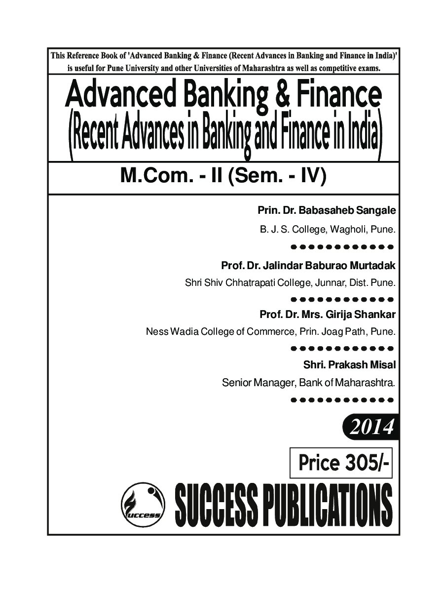 Advanced Banking And Finance (Recent Advances In Banking And Finance) - Page 2