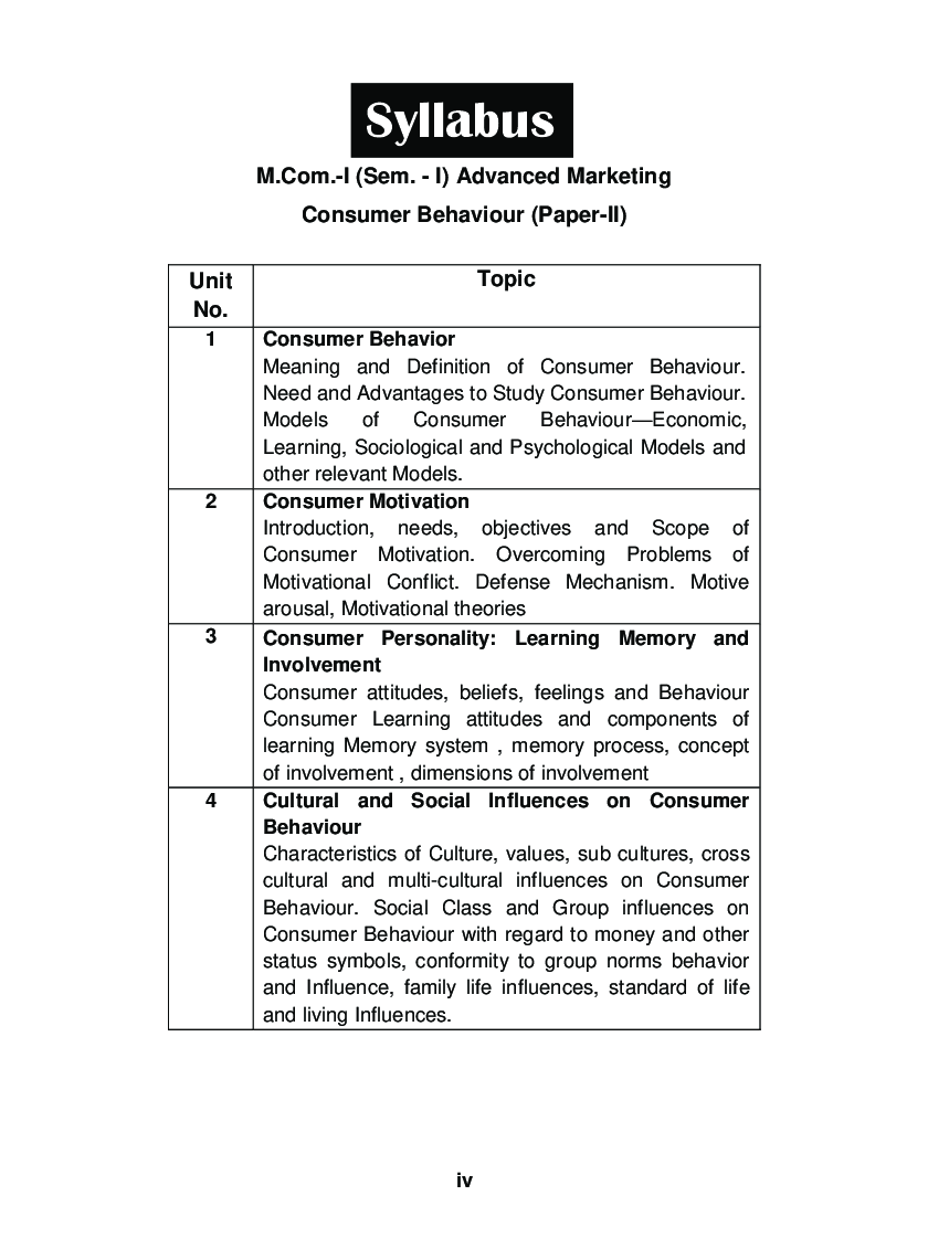 Advanced Marketing (Consumer Behaviour) - Page 5