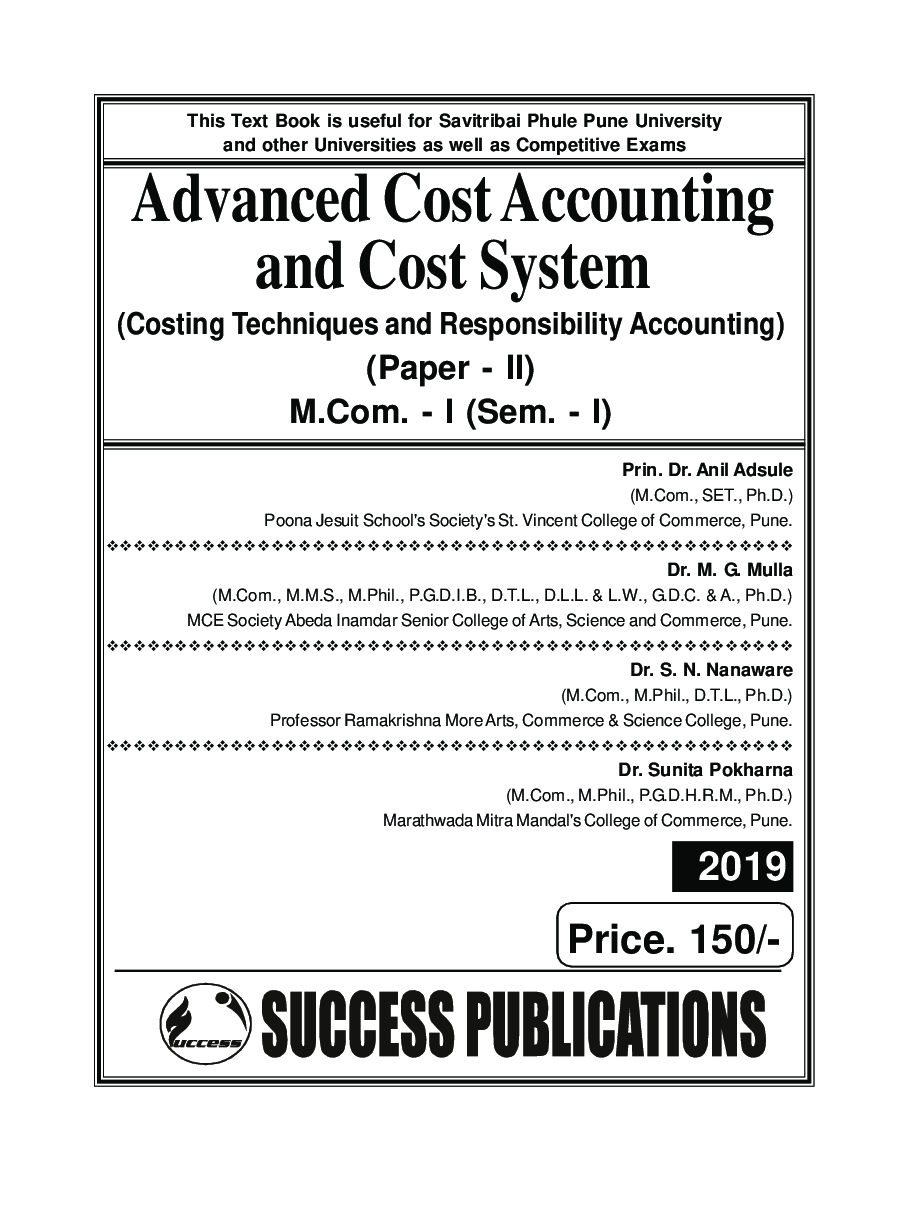 Advanced Cost Accounting And Cost System - Page 2
