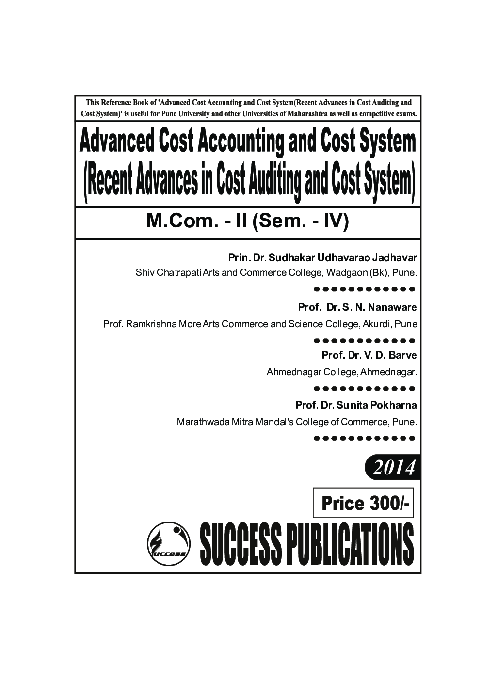 Advanced Cost Accounting And Cost Systems (Recent Advances In Cost Auditing And Cost System) - Page 2