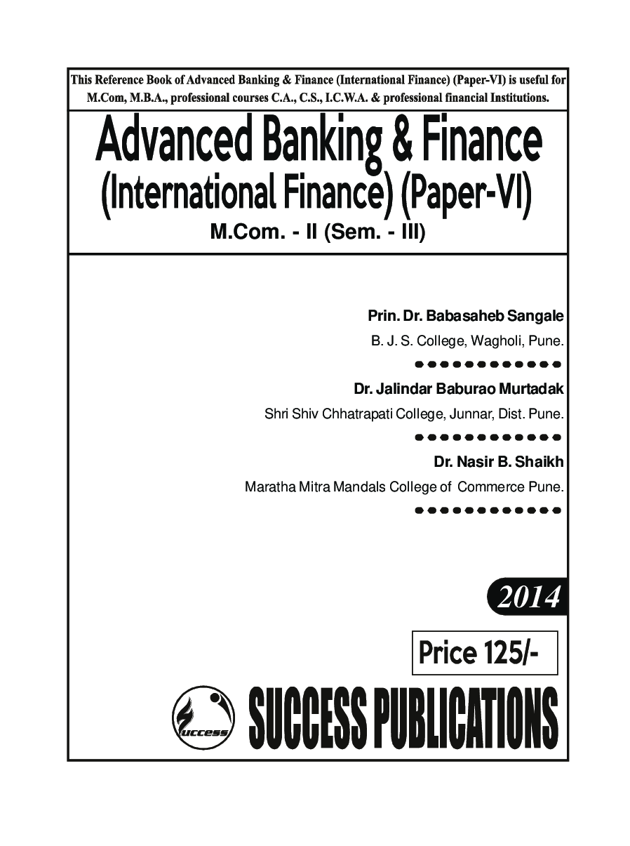 Advanced Banking And Finance - VI (International Finance) - Page 2