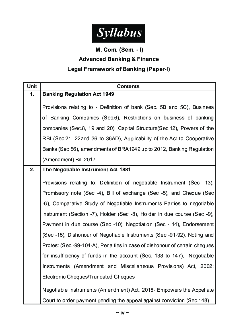 बँक व्यवसाय आणि वित्तपुरवठा : बँक व्यवसाय नियामक कायदे  - Page 5