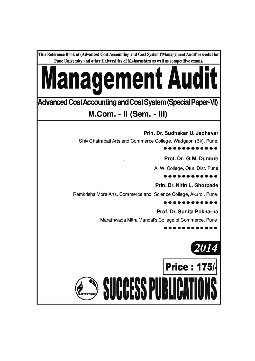 Advanced Cost Accounting And Cost Systems - VI (Management Audit) - Page 2