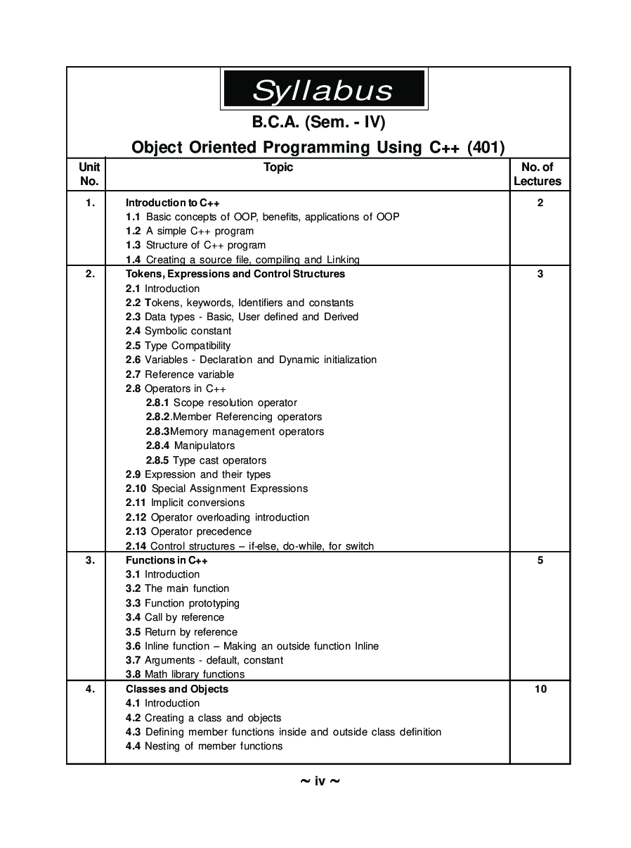 Object Oriented Programming Using C++ - Page 5