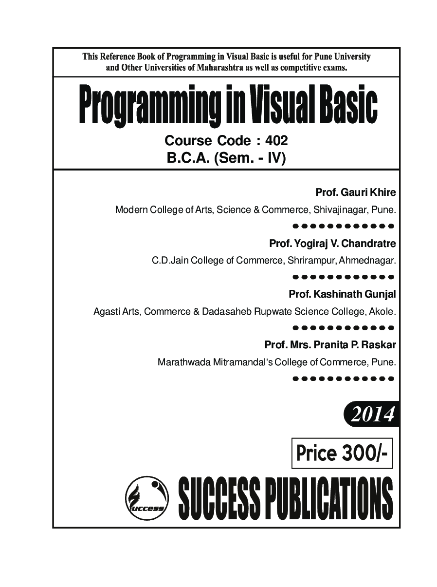Programming In Visual Basics - Page 2