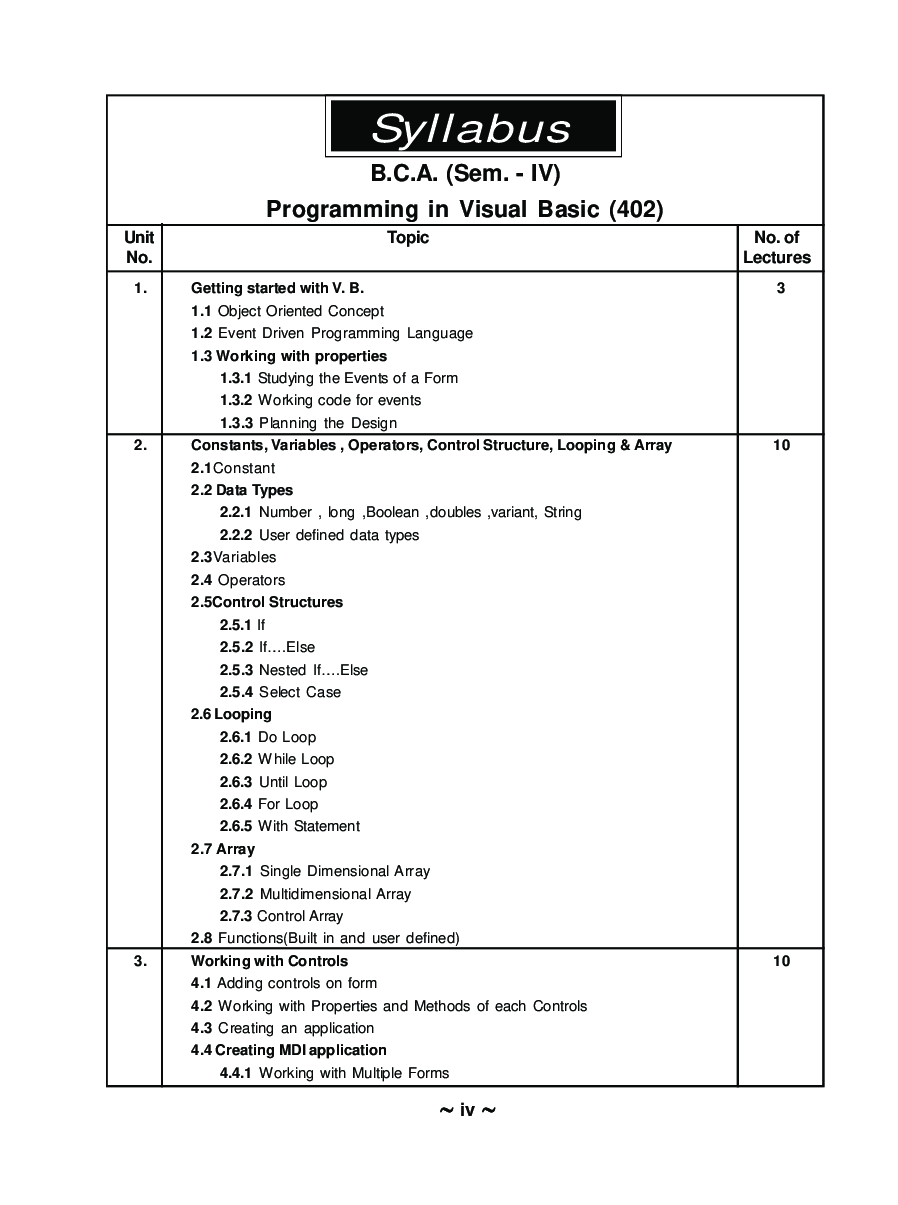 Programming In Visual Basics - Page 5