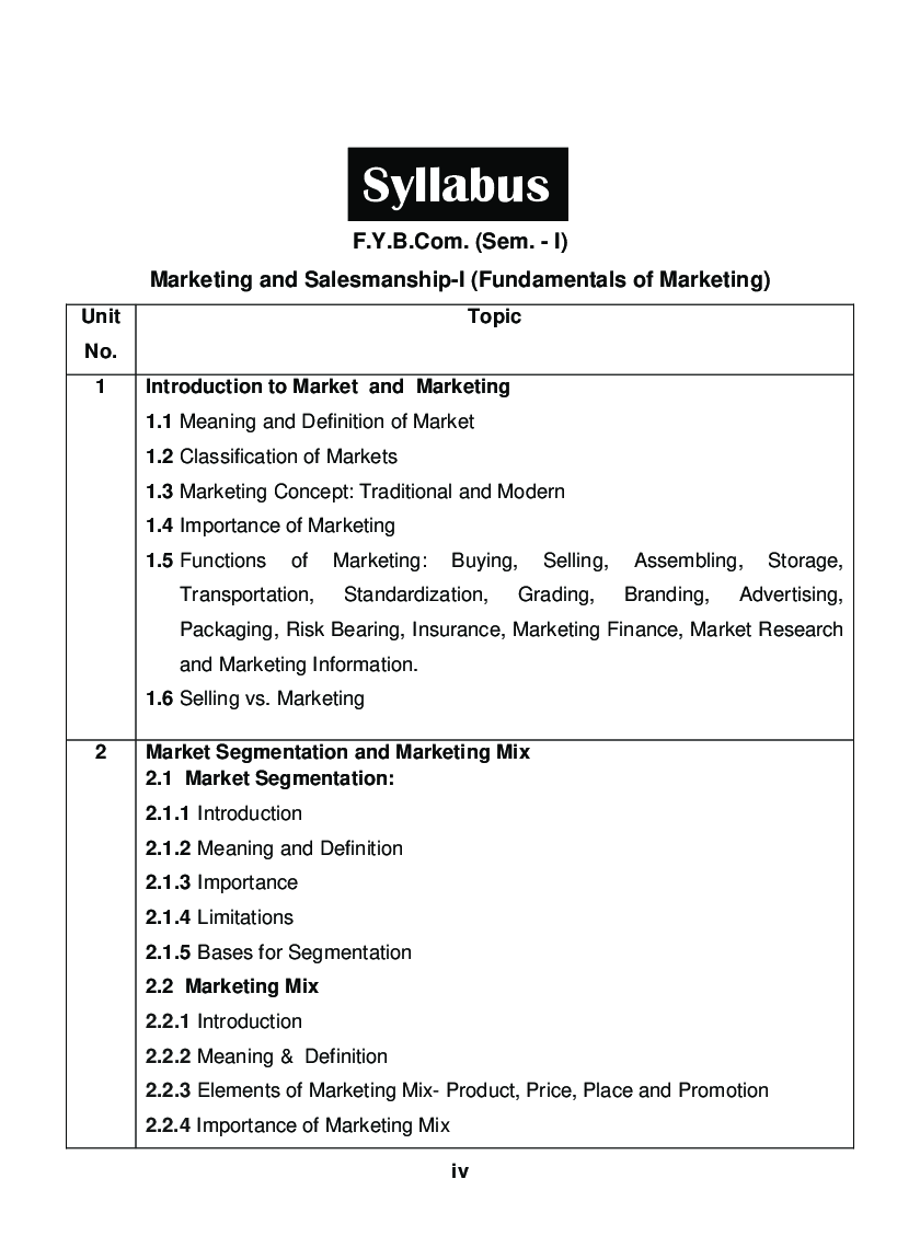 Marketing And Salesmanship - I (Fundamentals Of Marketing) - Page 5