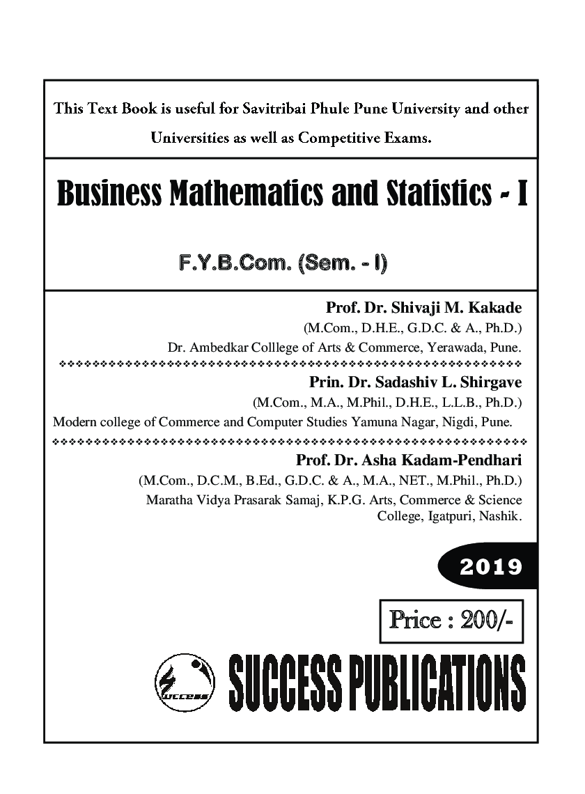 Business Mathematics And Statistics - I - Page 2