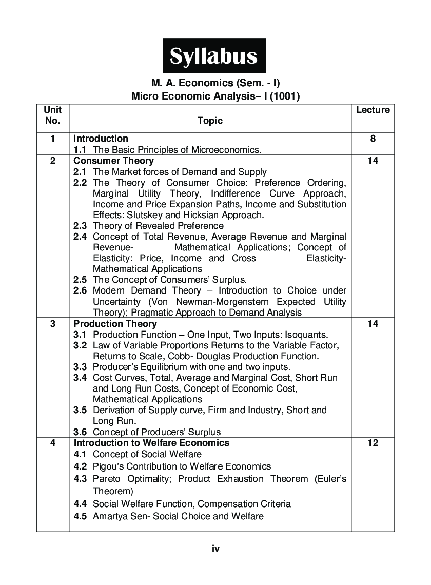 Economics Micro Economic Analysis - I - Page 5
