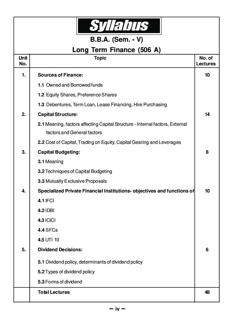 Long Term Finance - Page 5