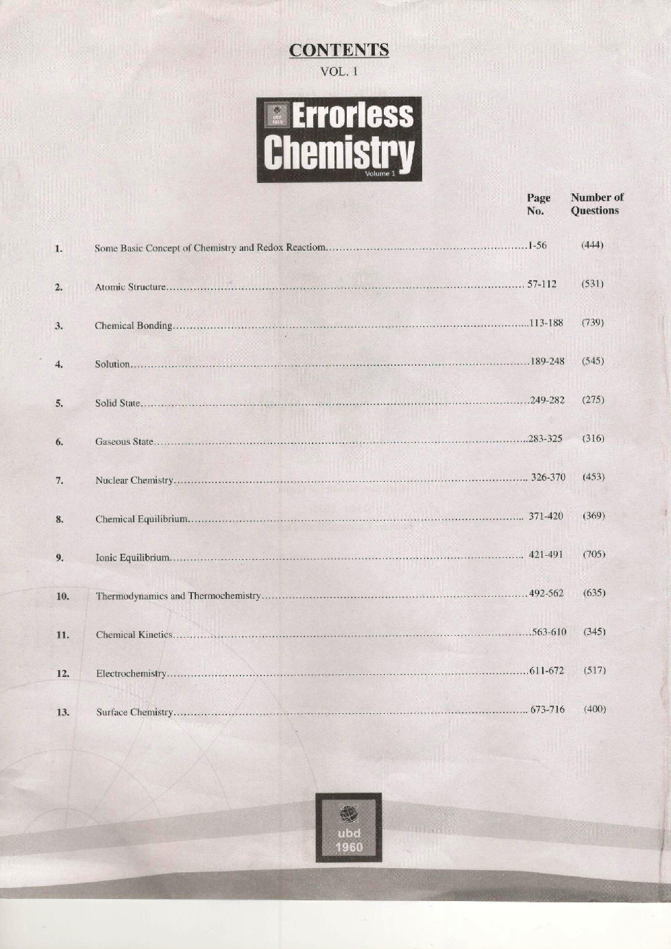 UBD 1960 Errorless Chemistry For JEE Main Latest 2020 Edition As Per Examination by NTA (Volume 1) - Page 3