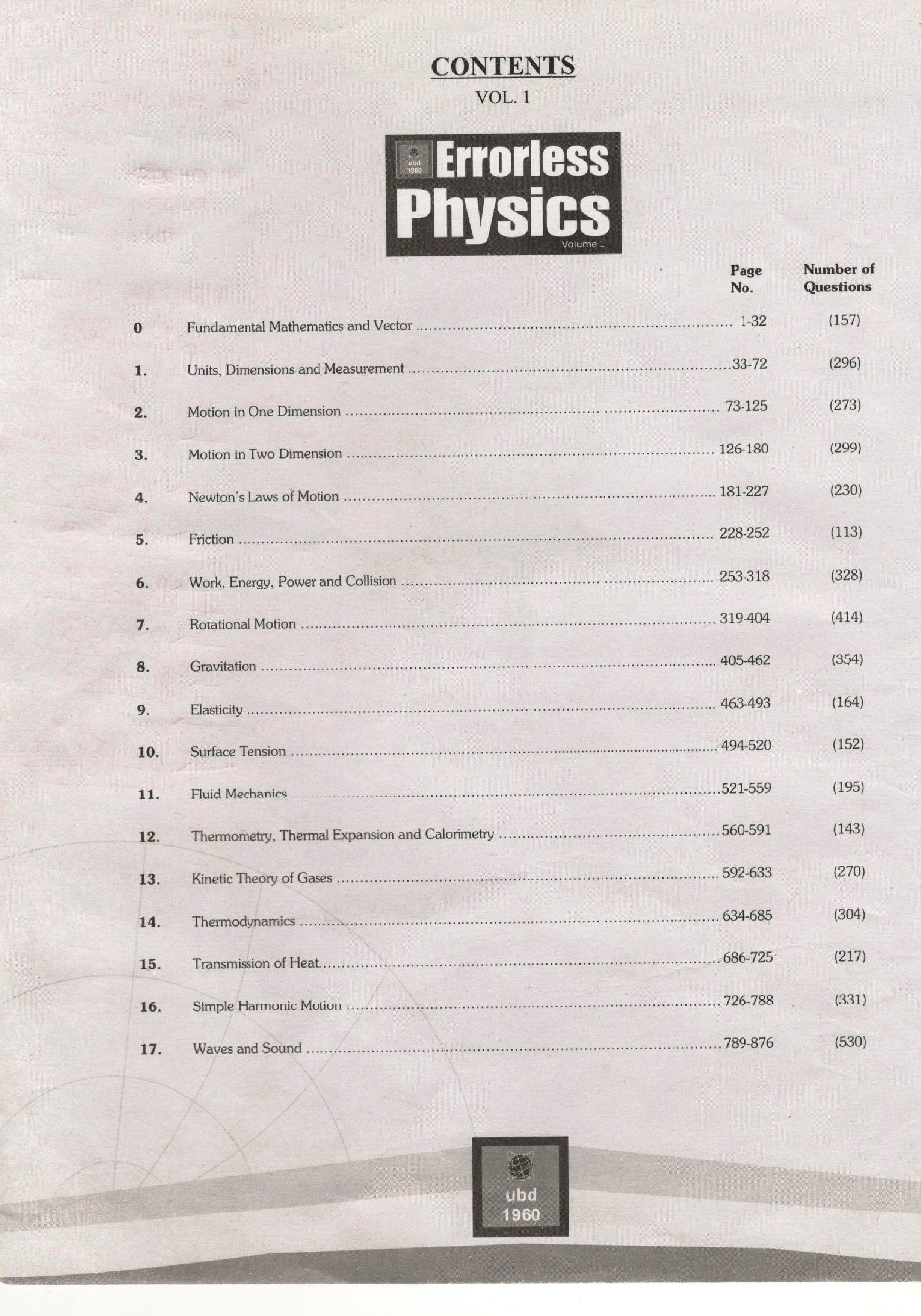UBD 1960 Errorless Physics For JEE Main Latest 2020 Edition As Per Examination by NTA (Volume 1) - Page 3
