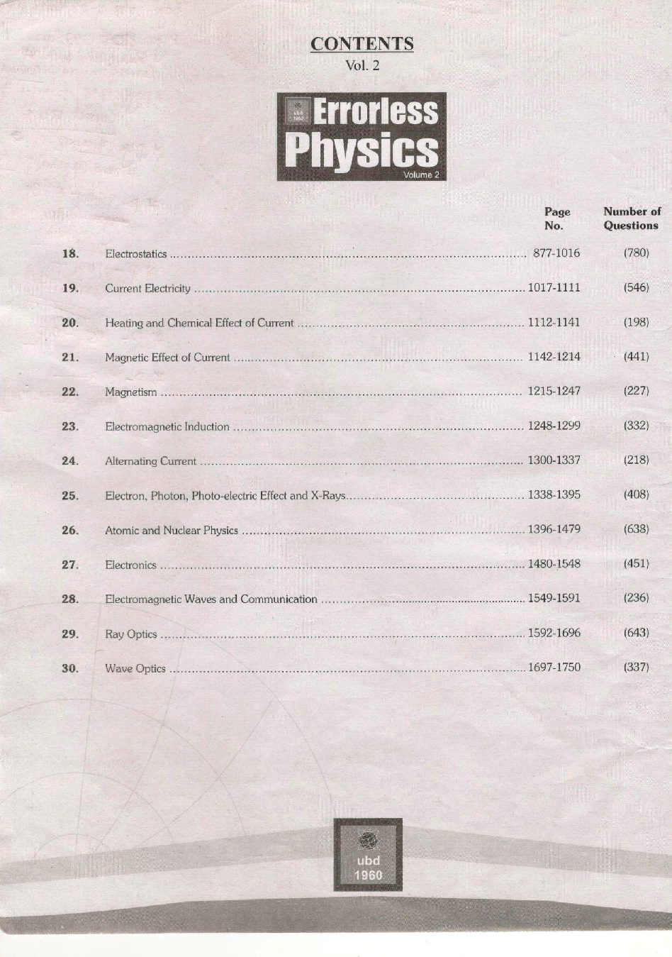 UBD 1960 Errorless Physics For JEE Main Latest 2020 Edition As Per Examination by NTA (Volume 2) - Page 3