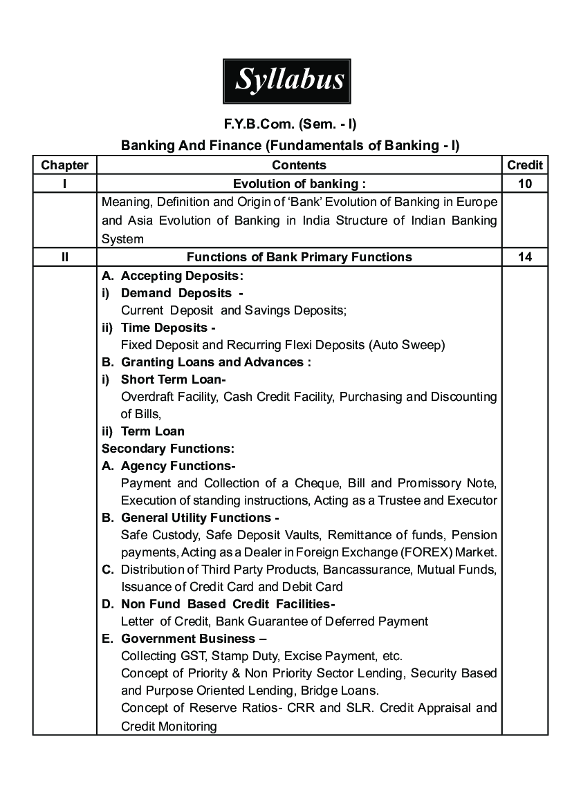Banking And Finance (Fundamentals Of Banking - I) - Page 4