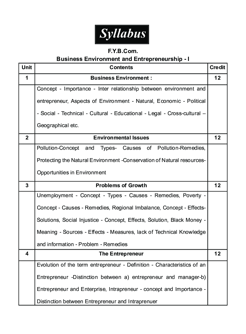 व्यावसयिक पर्यावरण आणि उद्योजकता - १ - Page 4