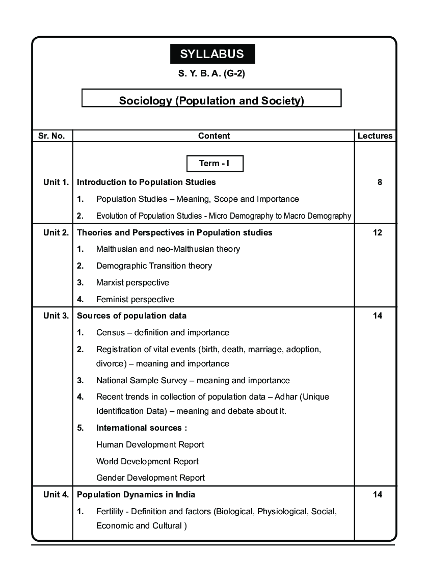 समाजशास्त्र (लोकसंख्या आणि समाज) - Page 5