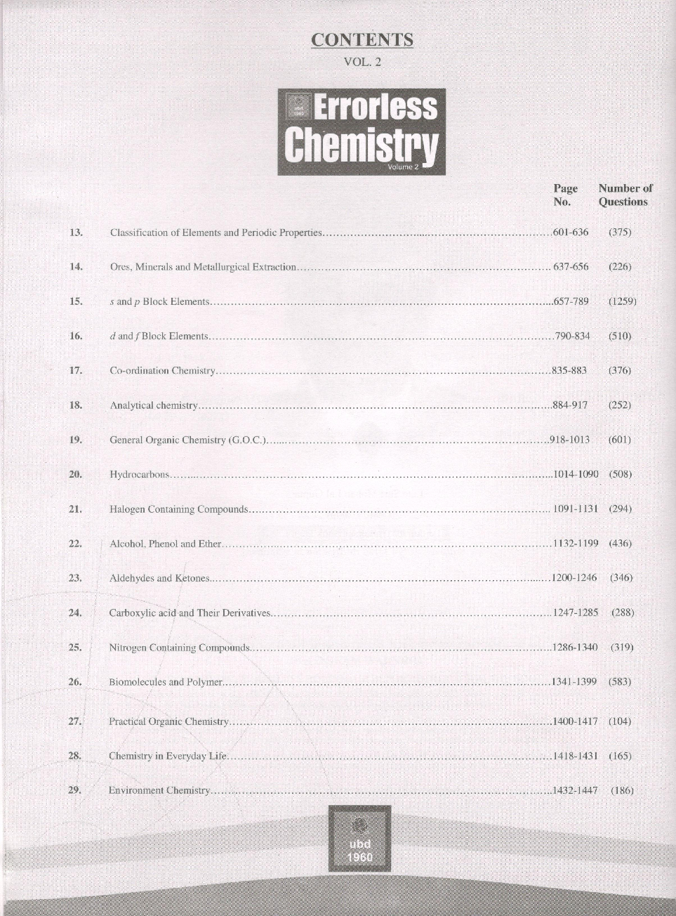 UBD 1960 Errorless Chemistry For NEET/AIIMS Latest 2020 Edition As Per Examination by NTA (Volume 2) - Page 5
