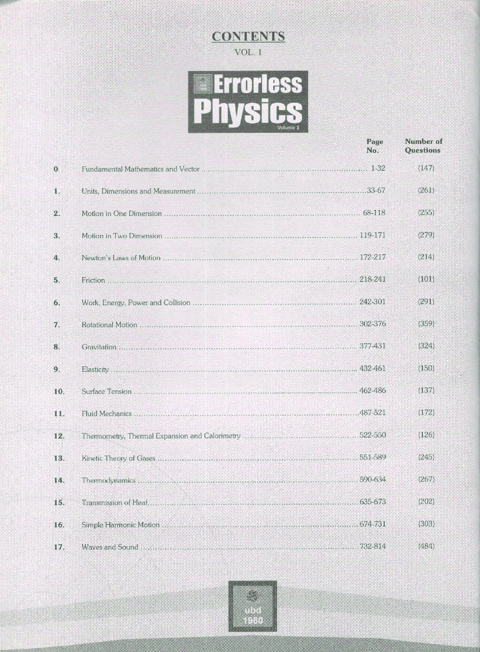 UBD 1960 Errorless Physics For NEET/AIIMS Latest 2020 Edition As Per Examination by NTA (Volume 1) - Page 5