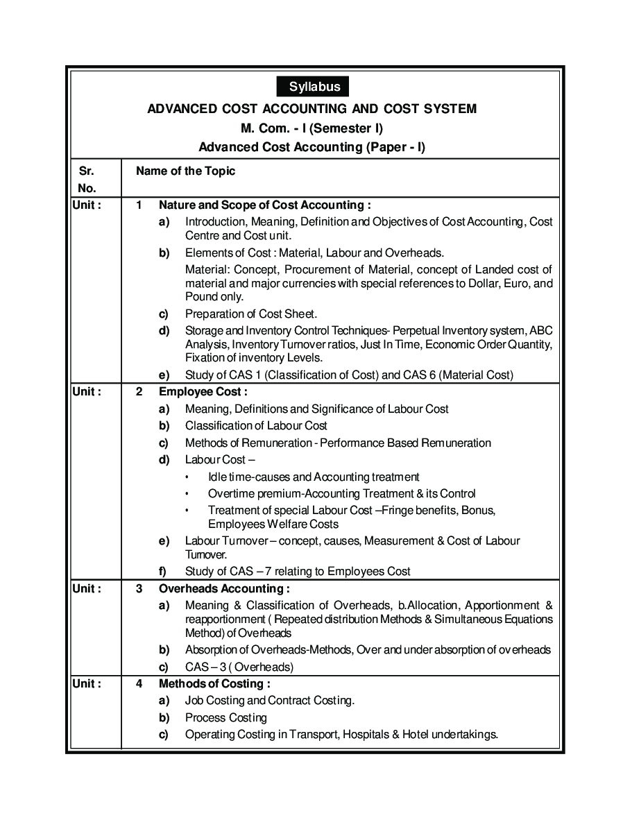Advanced Cost Accounting And Cost System (Advanced Cost Accounting) - Page 4
