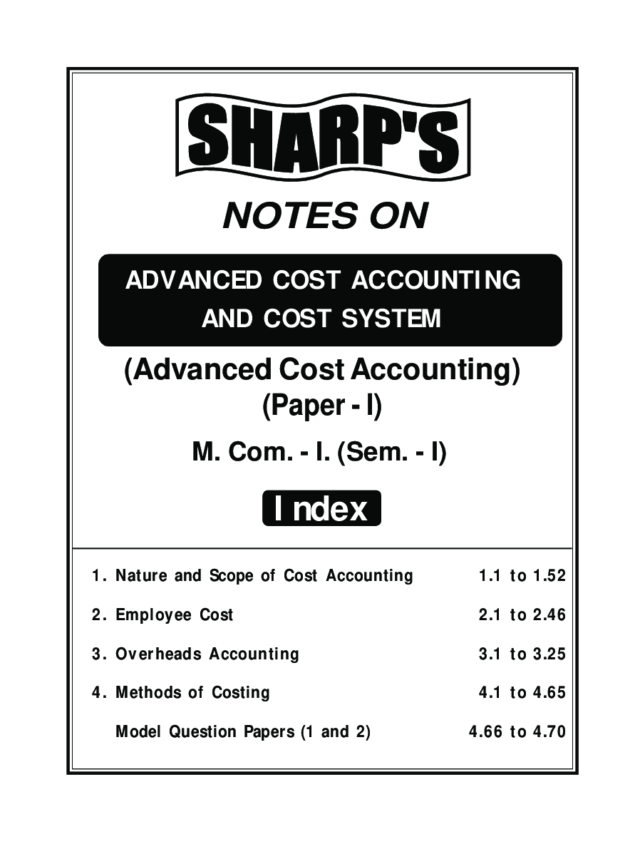 Advanced Cost Accounting And Cost System (Advanced Cost Accounting) - Page 5