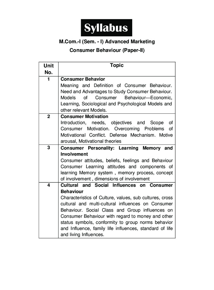Advanced Marketing (Consumer Behaviour) - Page 4