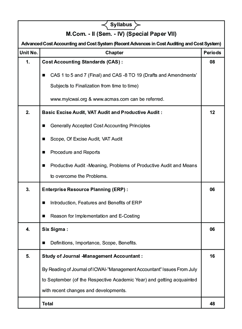 Advanced Cost Accounting And Cost System (Recent Advances In Cost Auditing And Cost Systems) - Page 5